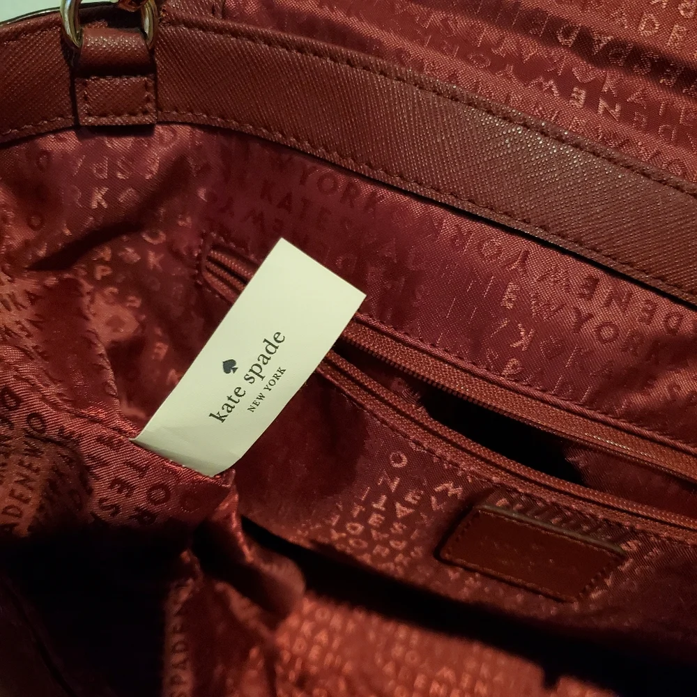 Kate Spade Lilah Laurel Burgundy Leather Satchel